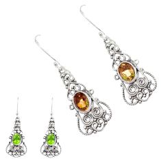 Clearance Sale- 4.55cts green alexandrite (lab) 925 sterling silver dangle earrings p12430
