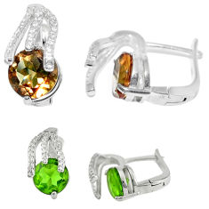 LAB Green alexandrite (lab) topaz 925 sterling silver dangle earrings c21820