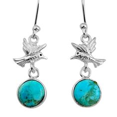 4.33cts green arizona mohave turquoise 925 silver birds earrings jewelry y25675