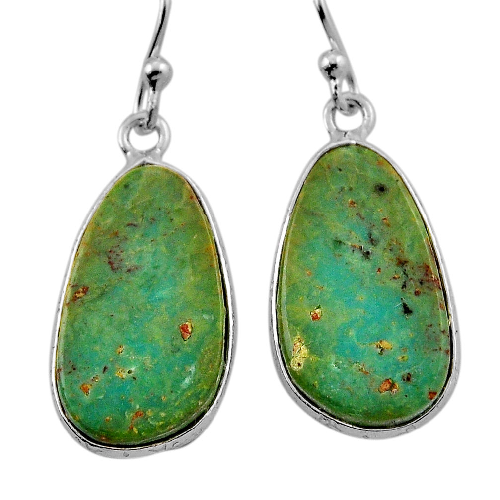 7.87cts green arizona mohave turquoise 925 silver dangle earrings jewelry n38462