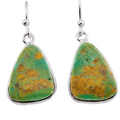 9.16cts green arizona mohave turquoise 925 silver dangle earrings jewelry n38469