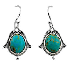 7.77cts green arizona mohave turquoise 925 silver dangle earrings jewelry n48482