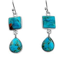 9.07cts green arizona mohave turquoise 925 silver dangle earrings jewelry y79282