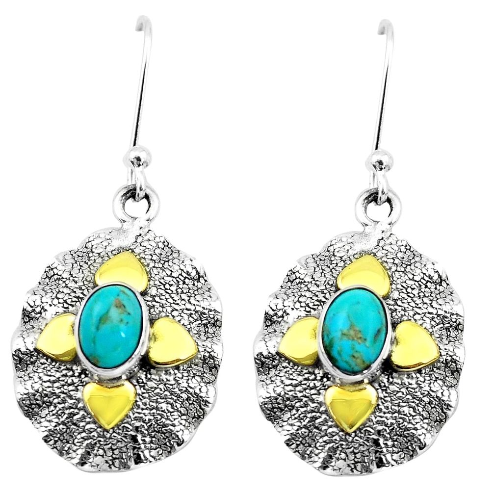 izona mohave turquoise 925 silver two tone earrings p20802