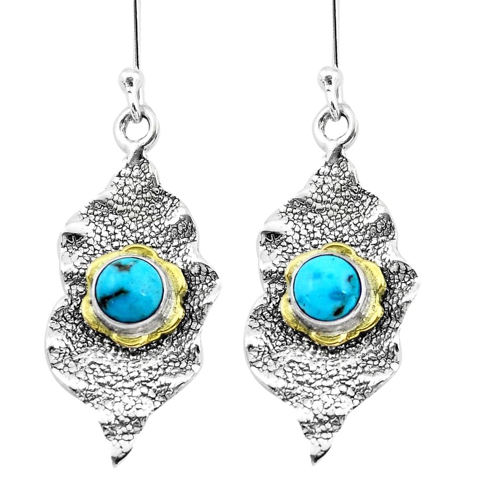 izona mohave turquoise 925 silver two tone earrings p20804