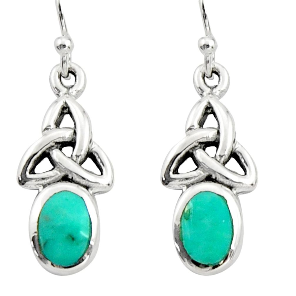 3.61cts green arizona mohave turquoise 925 sterling silver earrings c9943