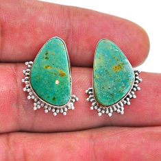 10.62cts green arizona mohave turquoise 925 sterling silver stud earrings n54961
