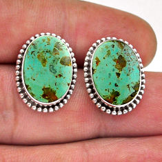 10.58cts green arizona mohave turquoise oval 925 silver dangle earrings n51809