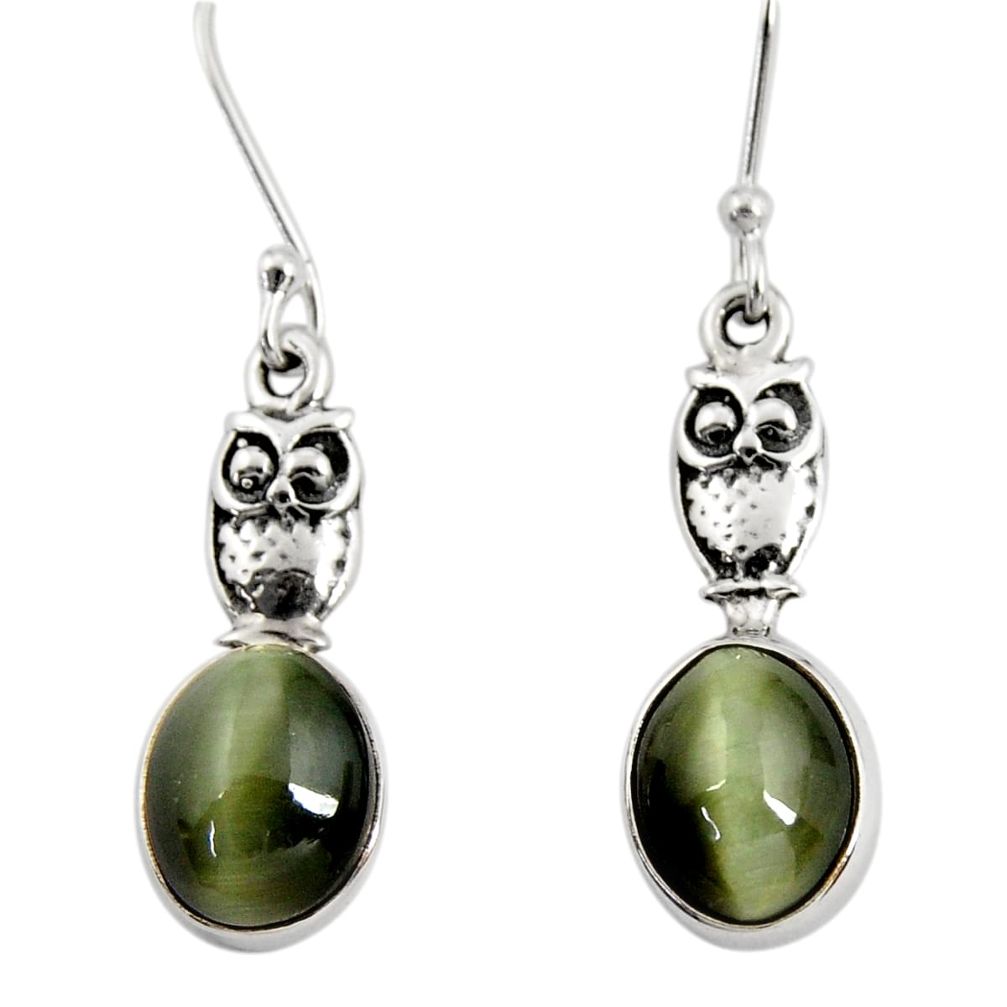 t's eye 925 sterling silver owl earrings jewelry d40472