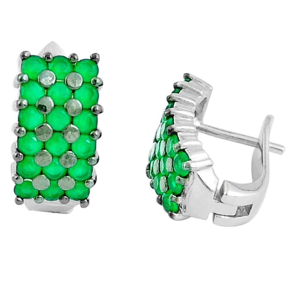 Green emerald quartz 925 sterling silver stud earrings jewelry a86880 c24834