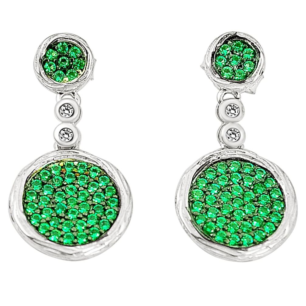 Green emerald quartz topaz 925 sterling silver dangle earrings a78105 c24730