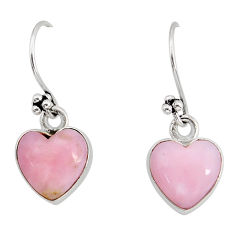 7.13cts heart natural opal 925 sterling silver dangle earrings jewelry y81202