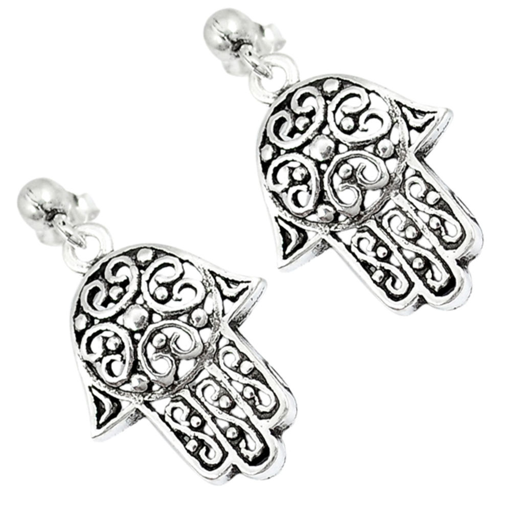 Indonesian bali java island 925 silver hand of god hamsa earrings jewelry c23119