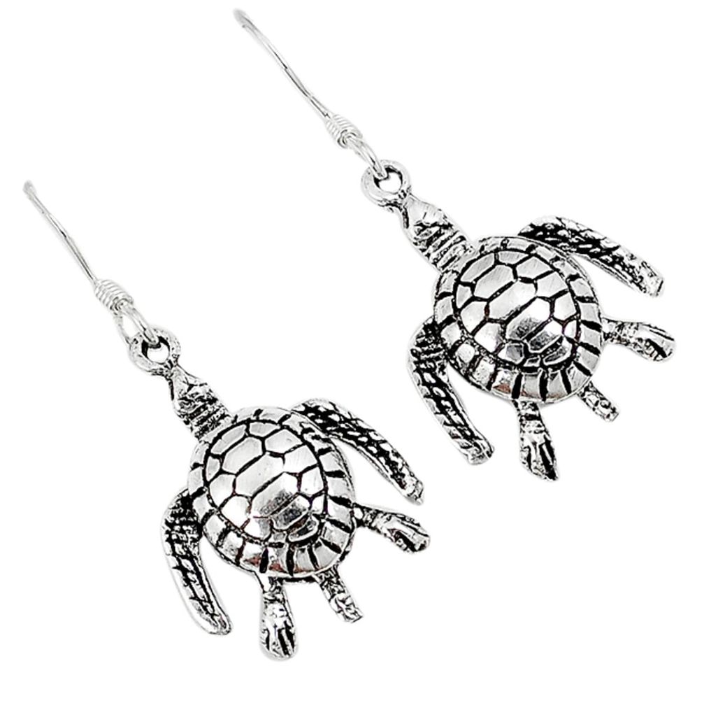Indonesian bali java island 925 sterling silver tortoise earrings jewelry c23022