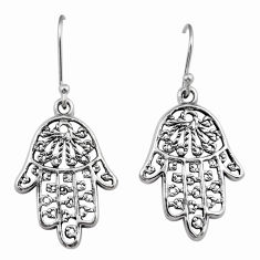 5.49gms indonesian bali style solid 925 silver hand of god hamsa earrings y43900