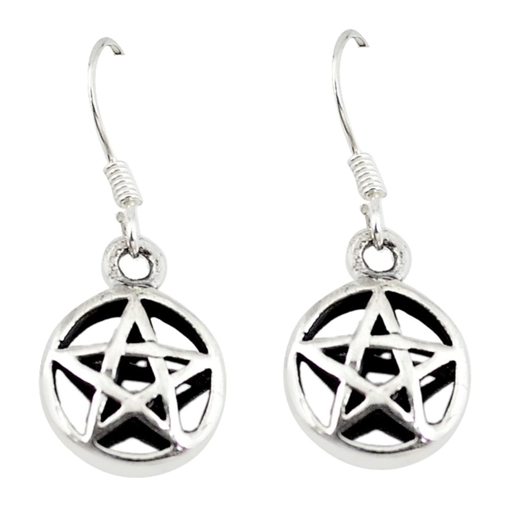 Indonesian bali style solid 925 silver star of david earrings jewelry c23026