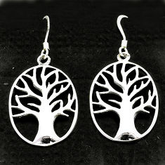 4.47gms indonesian bali style solid 925 silver tree of life earrings t6276