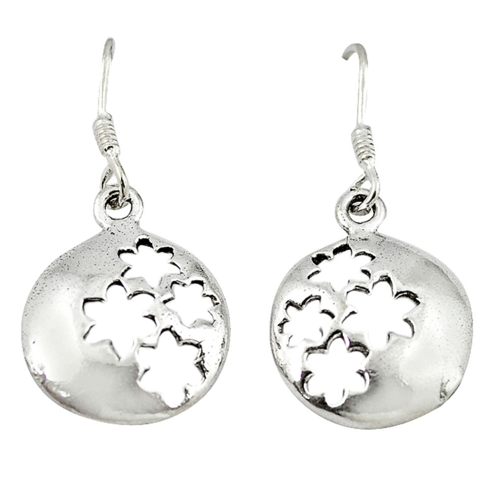 Indonesian bali style solid 925 sterling plain silver earrings jewelry c23034