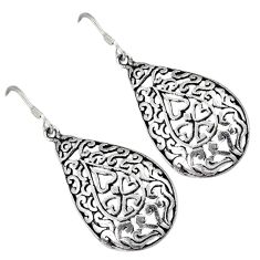 Clearance Sale- Indonesian bali style solid 925 sterling silver dangle designer earrings p2723