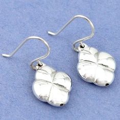 2.09gms indonesian bali style solid 925 sterling silver dangle earrings p4345