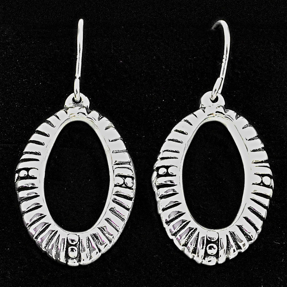 2.86gms indonesian bali style solid 925 sterling silver dangle earrings t6216