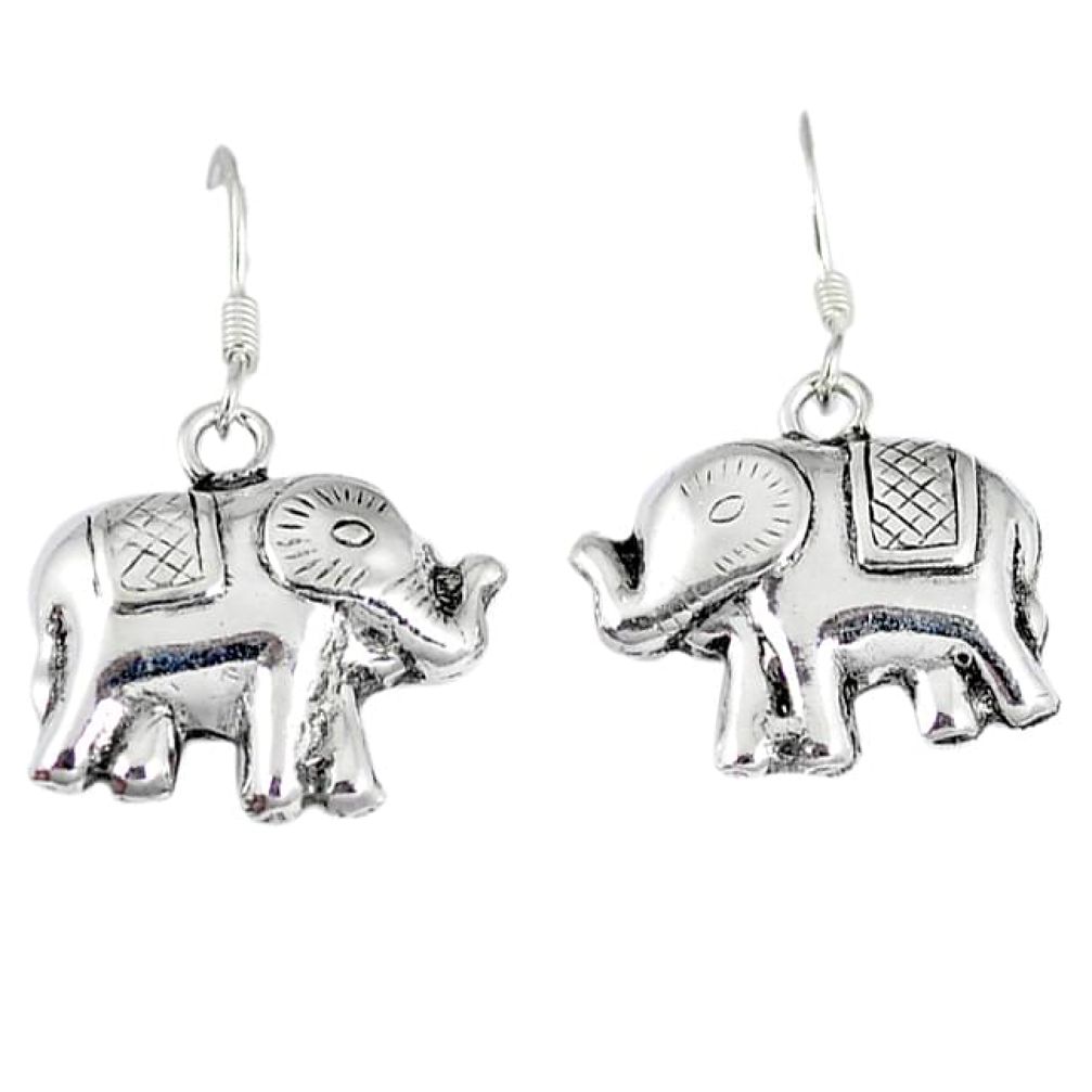 style solid 925 sterling silver elephant earrings jewelry p3963
