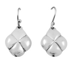 2.05gms indonesian bali style solid 925 sterling silver flower earrings n28110