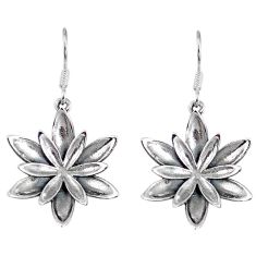 Clearance Sale- 5.89gms indonesian bali style solid 925 sterling silver flower earrings p4106