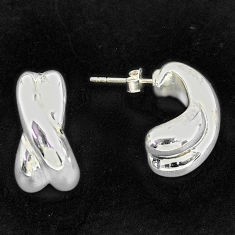 2.89gms indonesian bali style solid 925 sterling silver stud earrings t6261