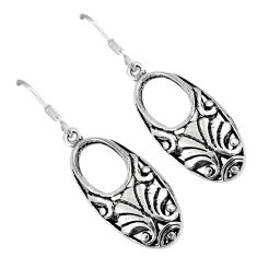 Clearance Sale- Indonesian bali style solid 925 sterling solid silver dangle earrings p2730