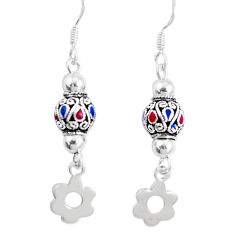 3.86gms multi color enamel 925 sterling silver earrings jewelry c20254