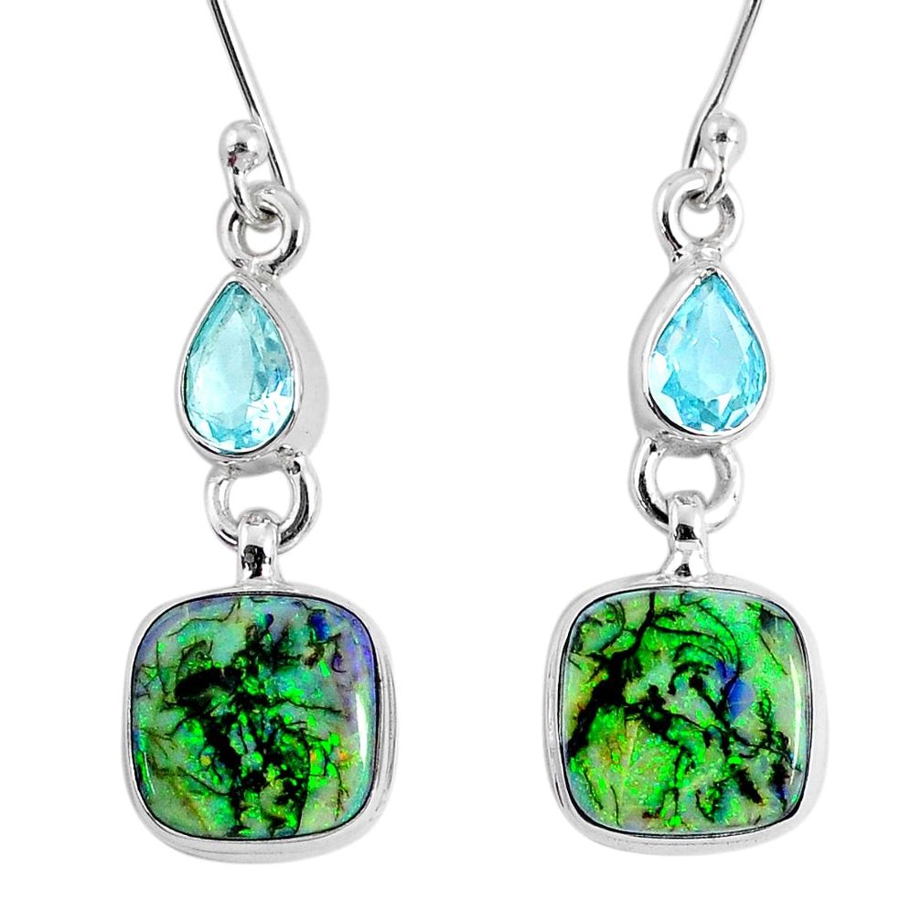 9.05cts multi color opal topaz 925 sterling silver dangle earrings r62893