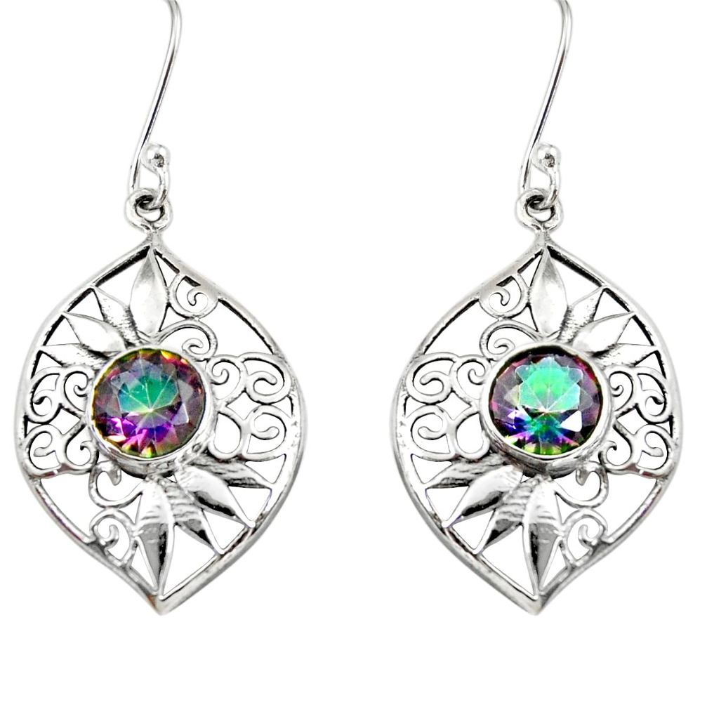 lor rainbow topaz 925 sterling silver dangle earrings d40091