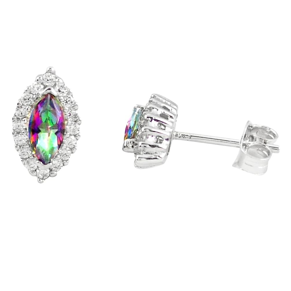 Multi color rainbow topaz topaz 925 sterling silver earrings a77358 c24600