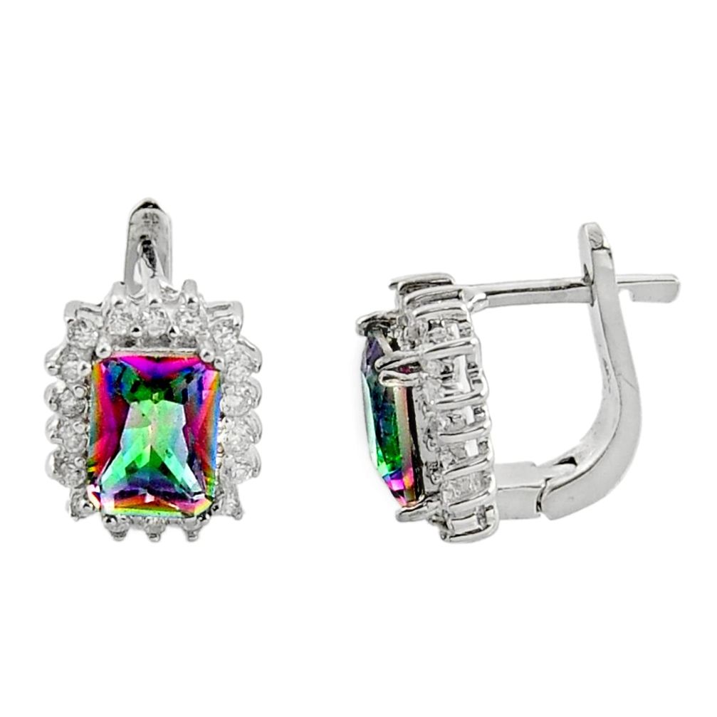 8.44cts multi color rainbow topaz topaz 925 sterling silver earrings c9951