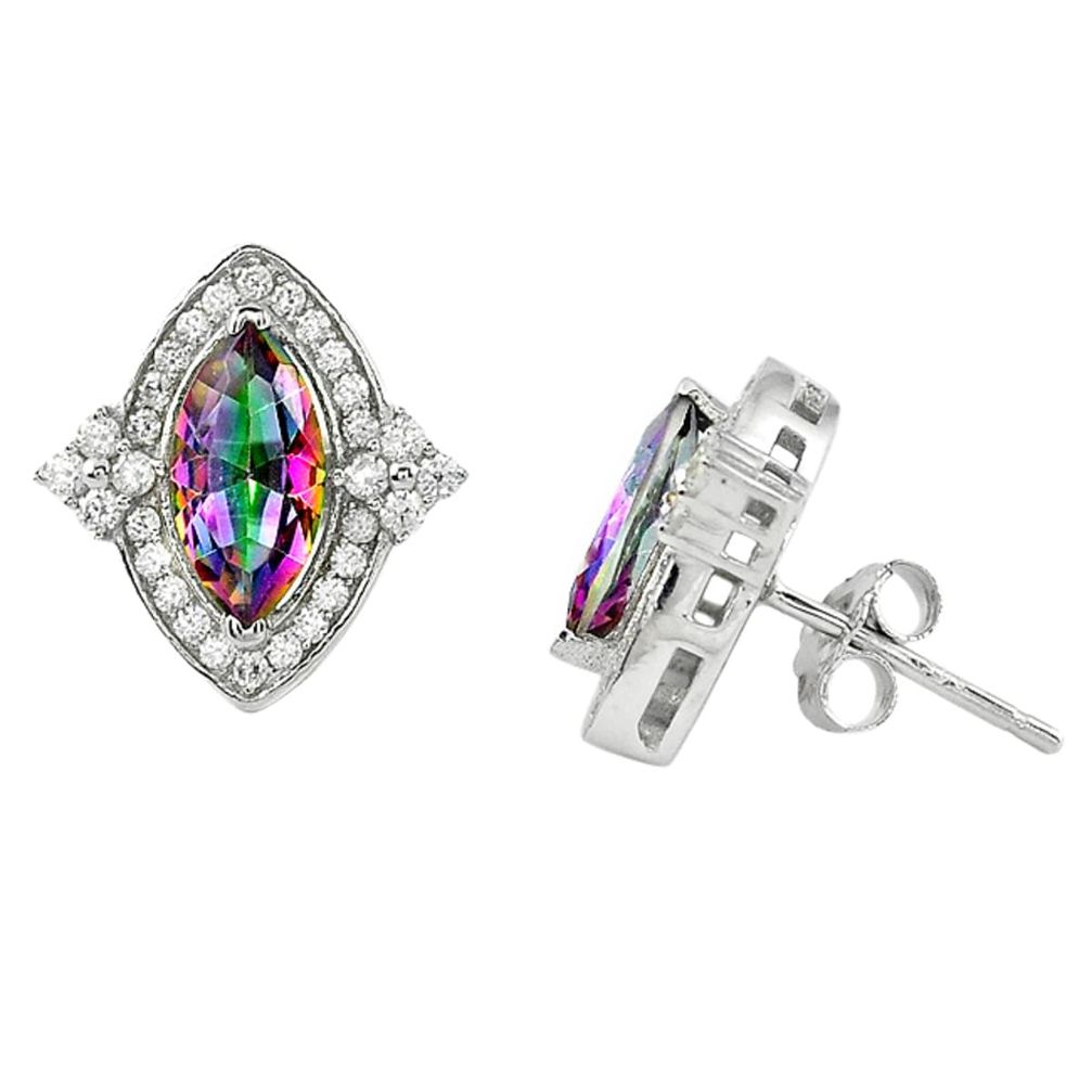 Multi color rainbow topaz topaz 925 sterling silver stud earrings a67217 c24554