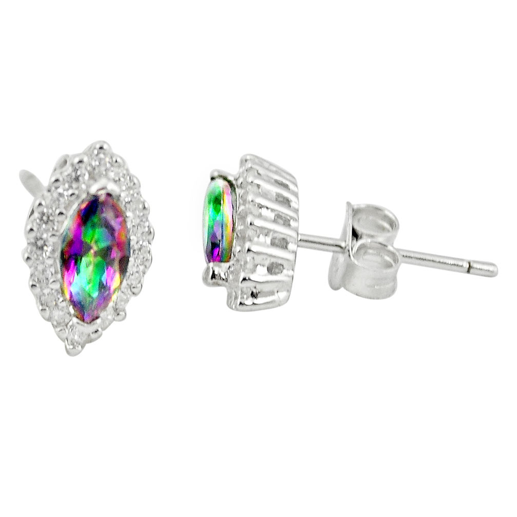LAB Multi color rainbow topaz topaz 925 sterling silver stud earrings a85890 c24577