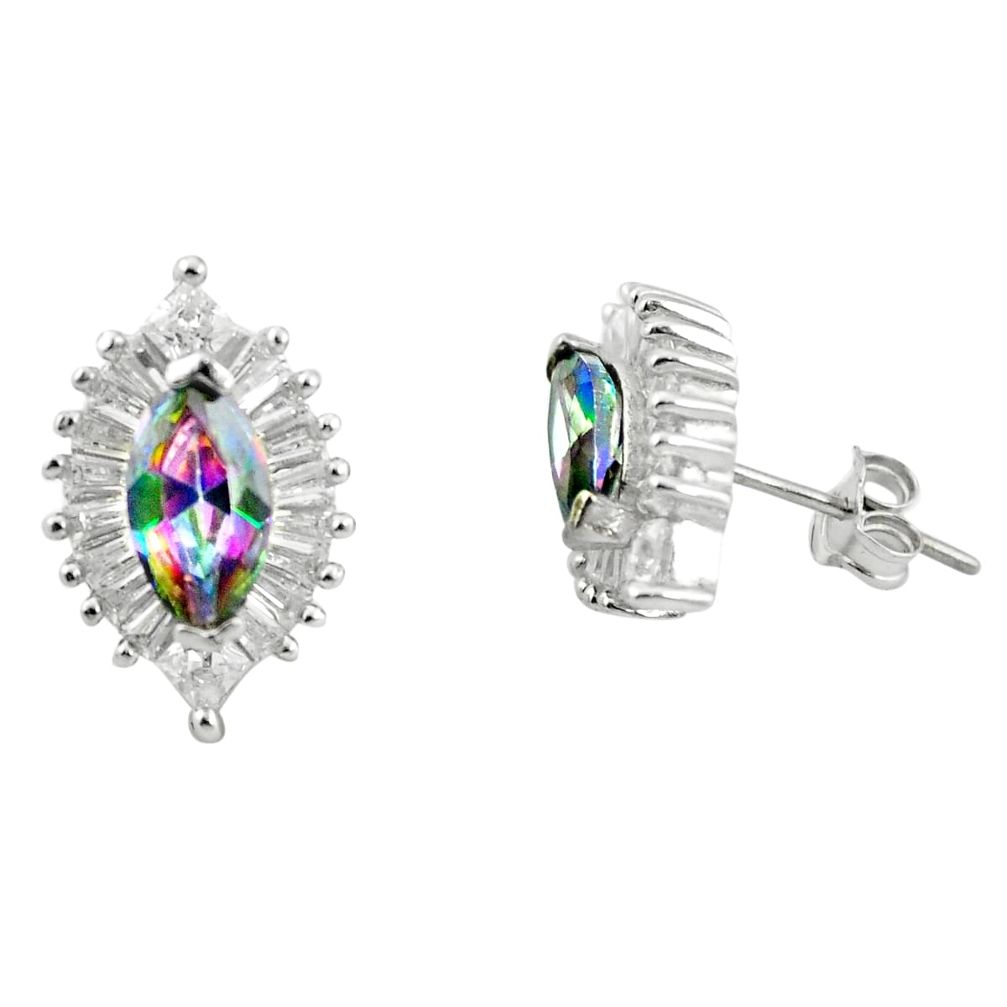 Multi color rainbow topaz topaz 925 sterling silver stud earrings a85892 c24541