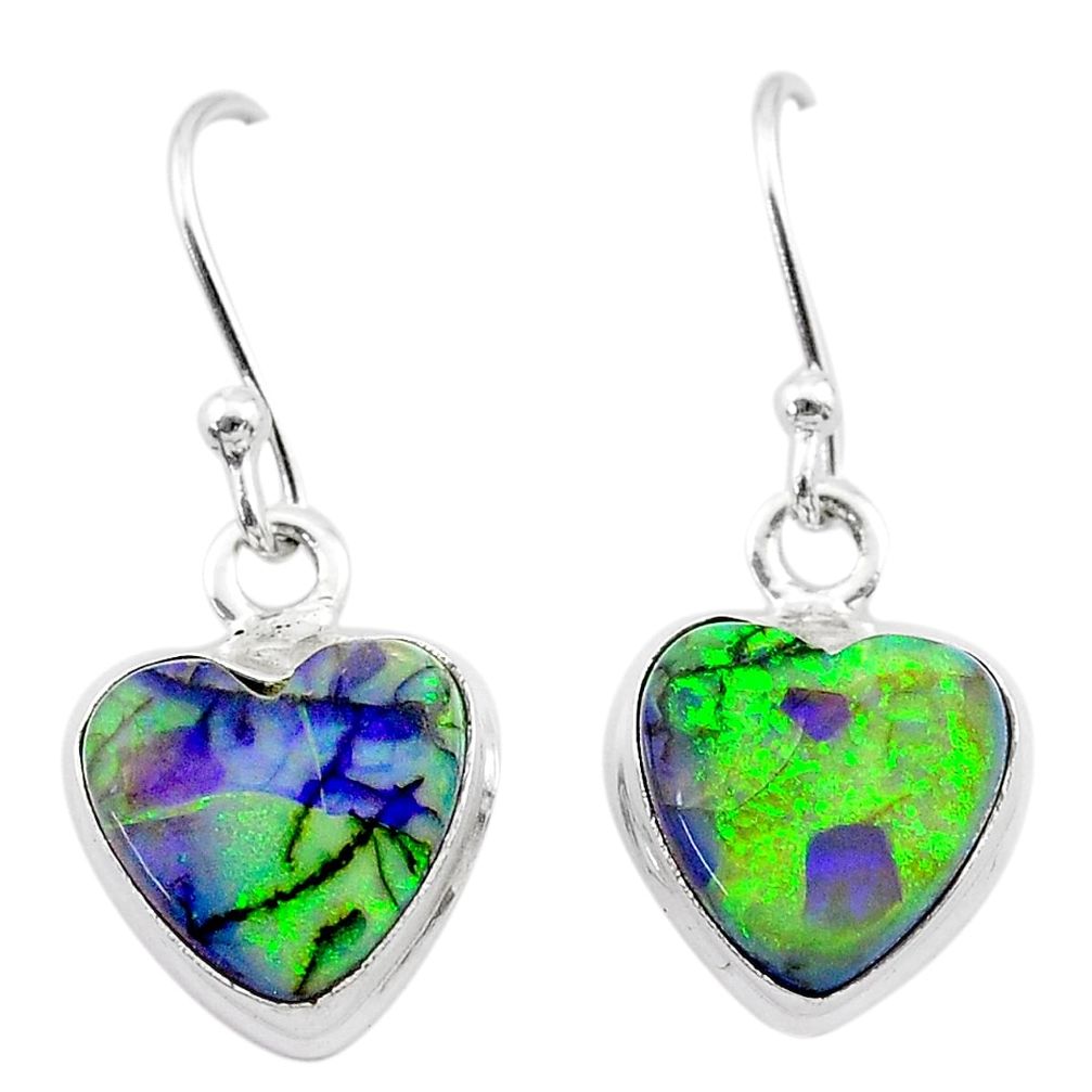 4.54cts multi color sterling opal 925 sterling silver dangle earrings t26302