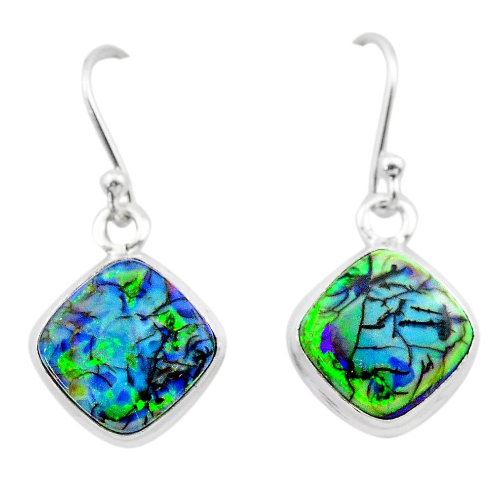 5.57cts multi color sterling opal 925 sterling silver dangle earrings t26305