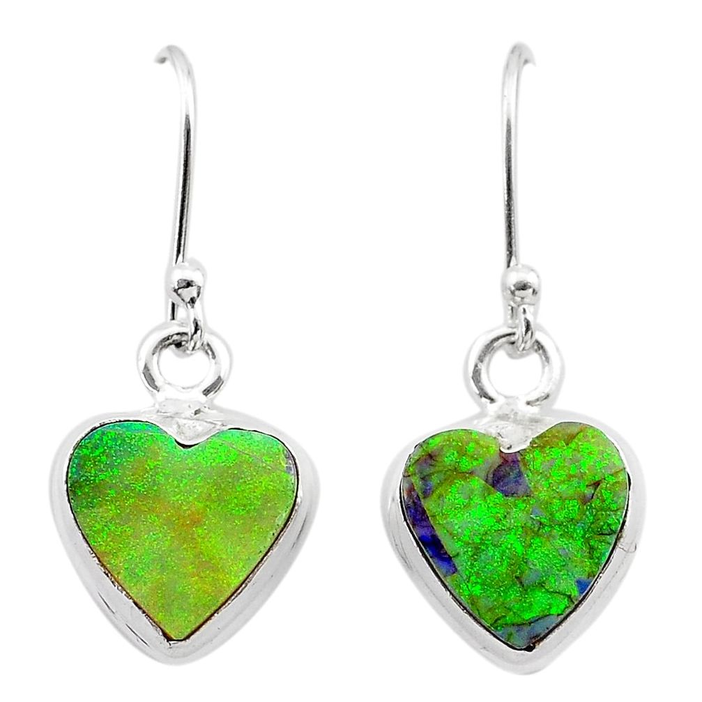 4.62cts multi color sterling opal 925 sterling silver dangle earrings t26306