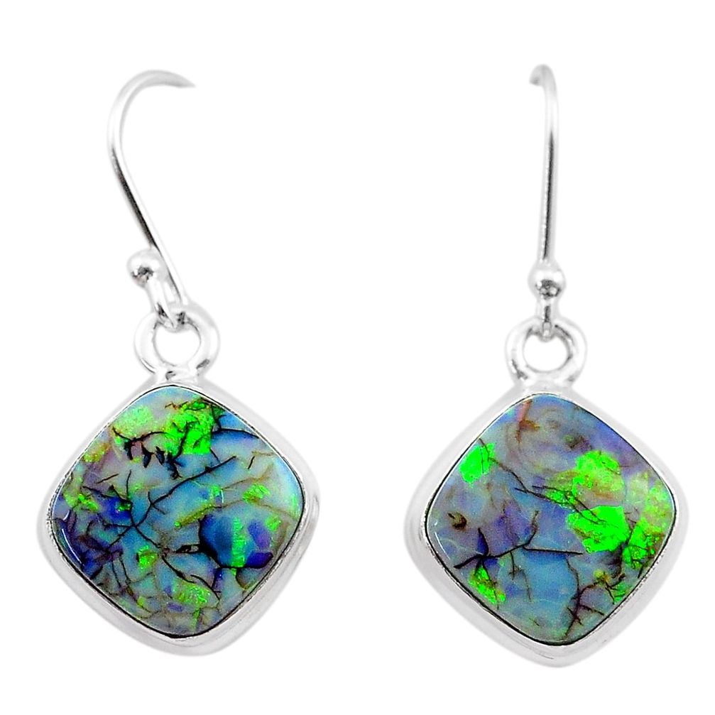5.17cts multi color sterling opal 925 sterling silver dangle earrings t26313