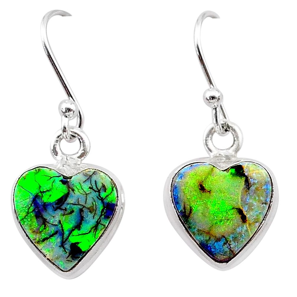 4.86cts multi color sterling opal 925 sterling silver earrings jewelry t26328