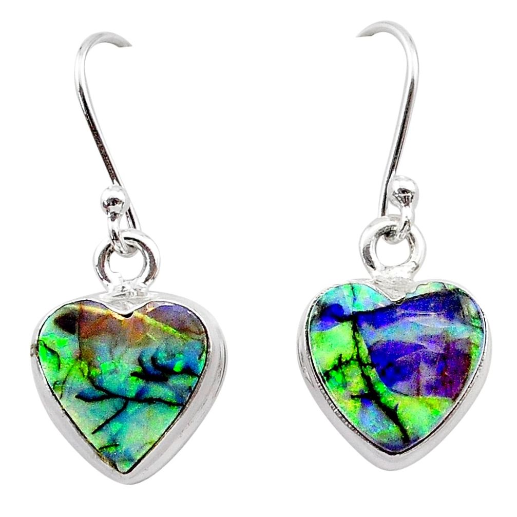 4.53cts multi color sterling opal 925 sterling silver earrings jewelry t26332