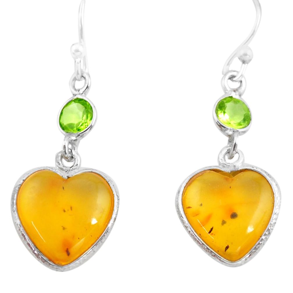 amber from colombia 925 silver heart love earrings p74101