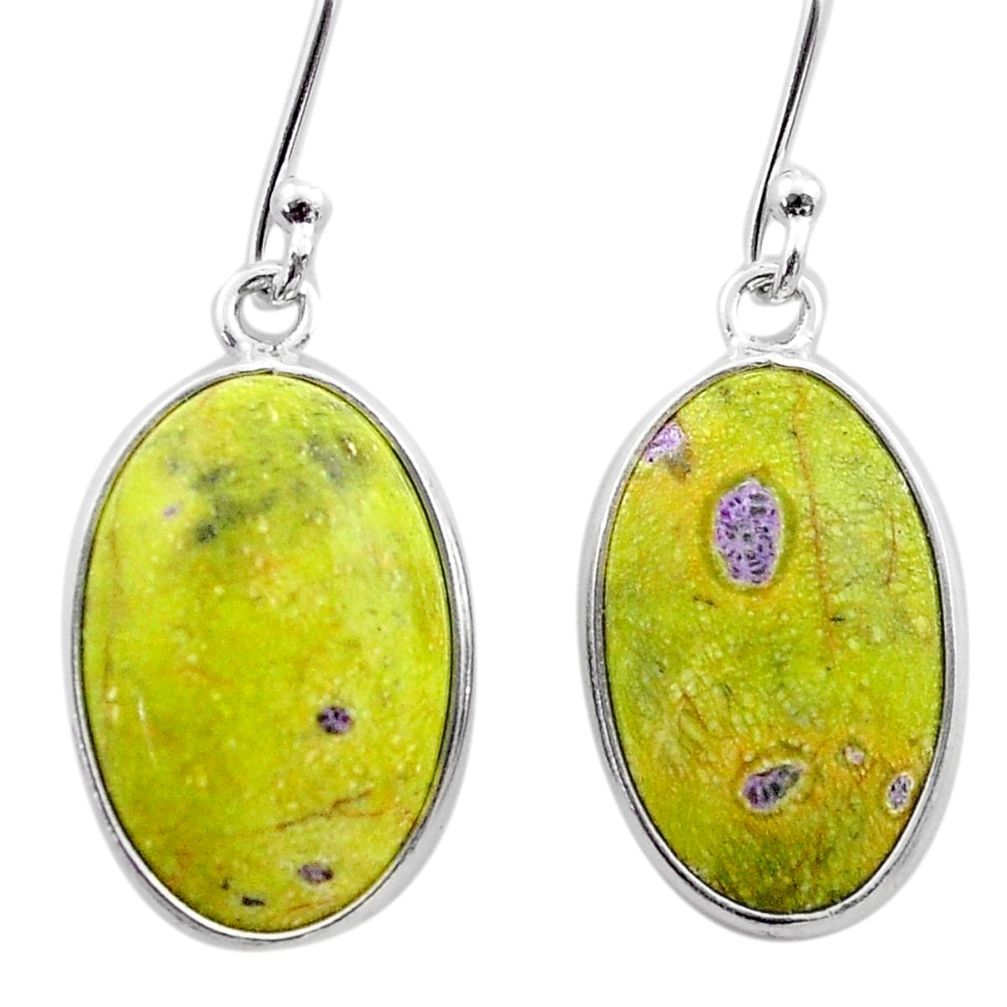 10.70cts natural atlantisite stichtite-serpentine silver dangle earrings t45305