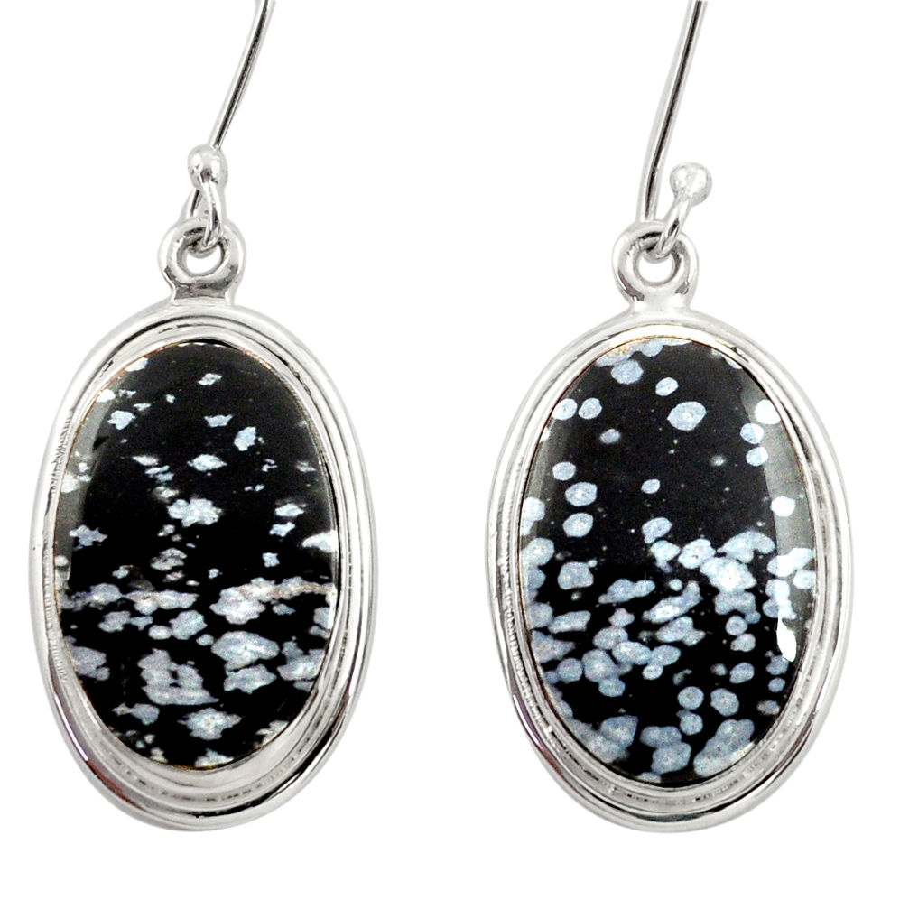  black australian obsidian 925 silver dangle earrings d39958