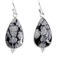 10.81cts natural black australian obsidian 925 silver dangle earrings y79574