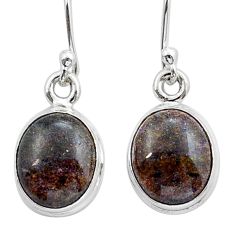 7.17cts natural black honduran matrix opal 925 silver dangle earrings y15714