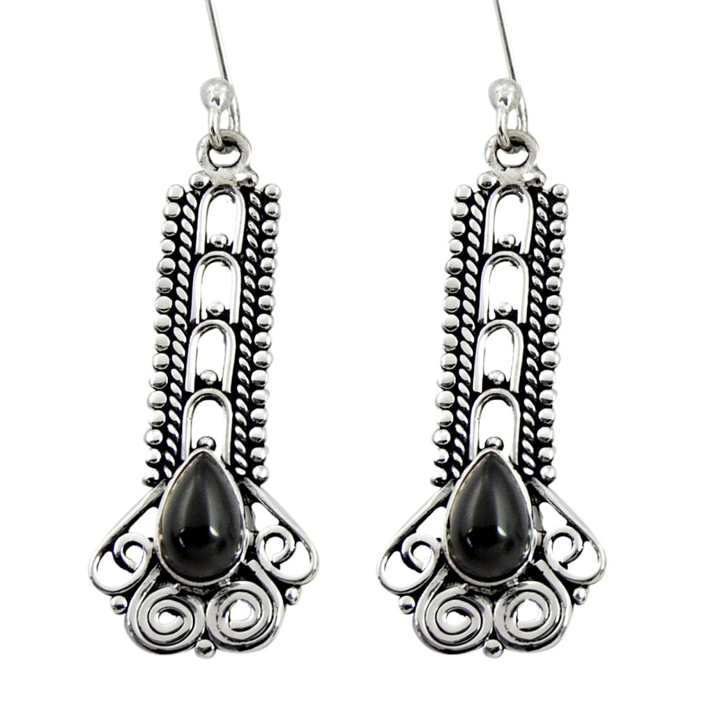 black onyx 925 sterling silver dangle earrings jewelry d41162